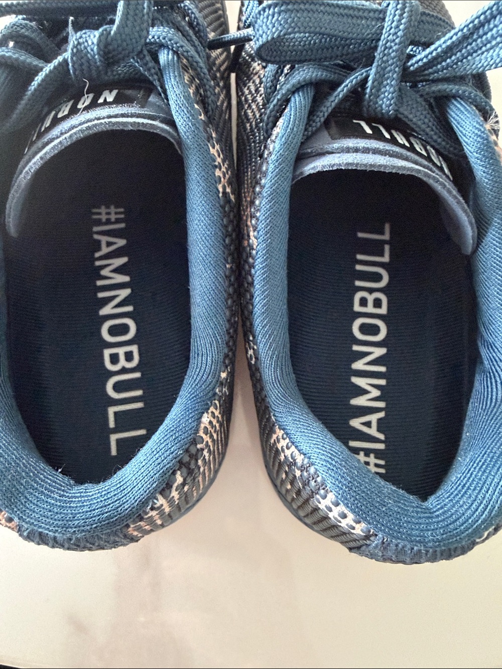 NOBULL Navy Blue and Tan Floral Trainers - Picture 6 of 9